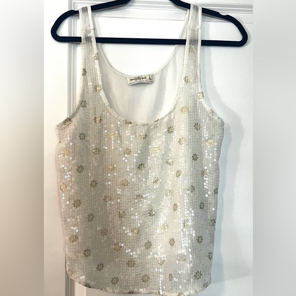 A&F scoop neck sequin tank top - Picture 1 of 5